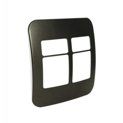VETi 1 - Four Module Cover Plate Black Trim (2 Single, 2 Double) - Bronze Modular