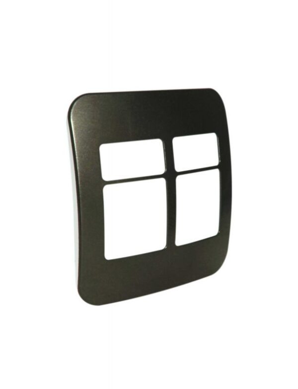 VETi 1 - Four Module Cover Plate Black Trim (2 Single, 2 Double) - Bronze Modular