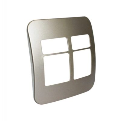 VETi 1 - Four Module Cover Plate White Trim (2 Single, 2 Double) - Bronze Modular