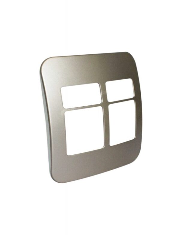 VETi 1 - Four Module Cover Plate White Trim (2 Single, 2 Double) - Bronze Modular