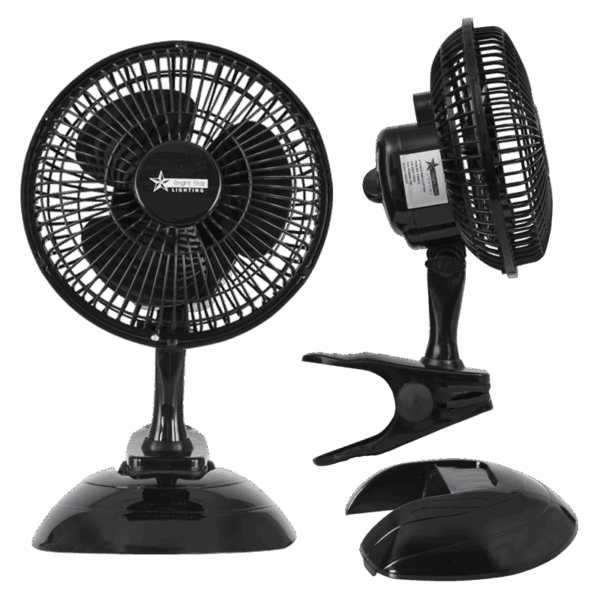 Brightstar FAN012 BLACK 6” Plastic Fan Which Can Be Used As Either a Table Fan OR a Clip-On Fan