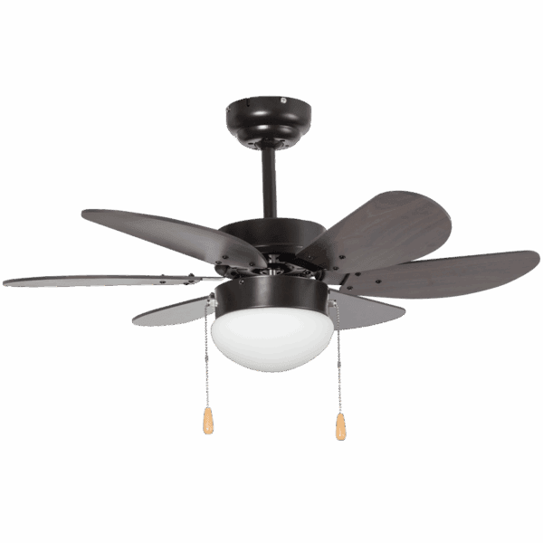 Brightstar FCF084 BLACK Metal Ceiling Fan with Opal Glass