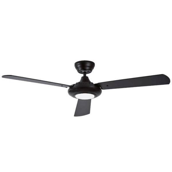 Brightstar FCF091 BLACK Metal Ceiling Fan with 3 MDF Black and Brown Reversible Blades, 50” (127cm)