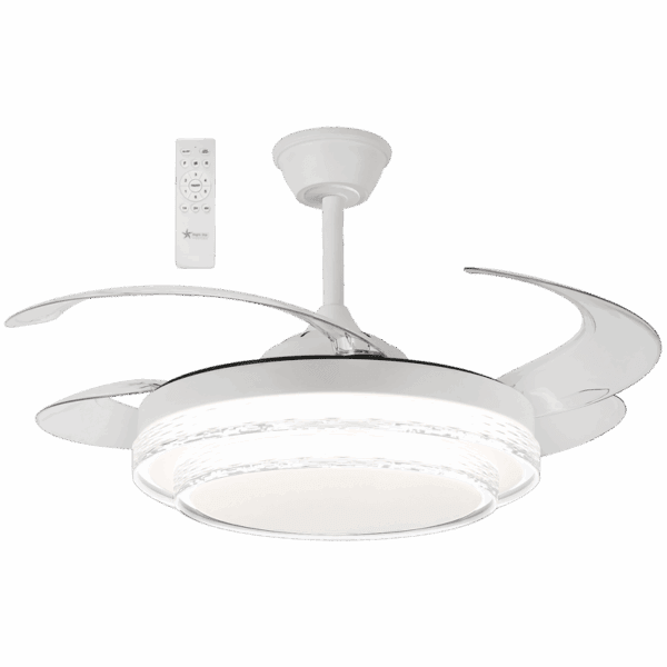 Brightstar FCF094 WH White Fan with Clear ABS Foldable Blades