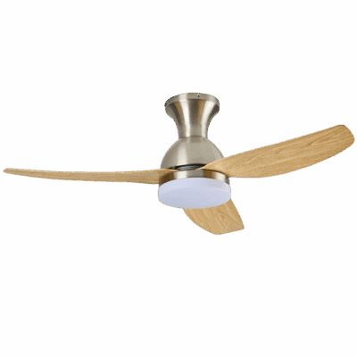 Brightstar FCF100 SATIN Satin Chrome with Light Wood Finish ABS Blades