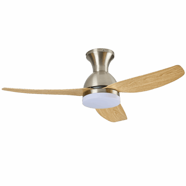 Brightstar FCF100 SATIN Satin Chrome with Light Wood Finish ABS Blades