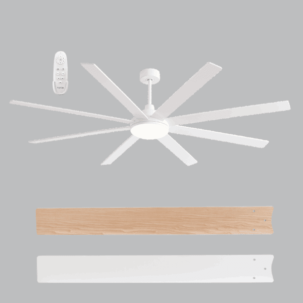 Brightstar FCF103 WH Matt White Ceiling Fan with Reversible Plywood Blades, Dimmable