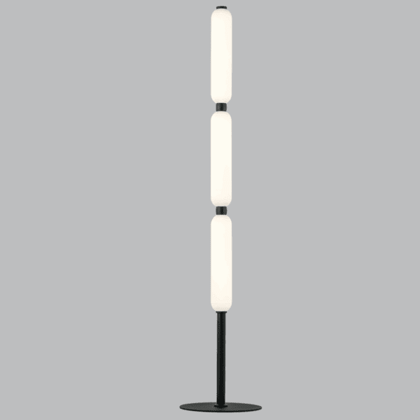 Brightstar SL402 BLACK Aluminium and Opal Glass Standing Lamp