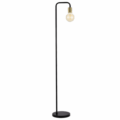 Brightstar SL408 BLACK Metal Floor Lamp with On/Off Foot Switch