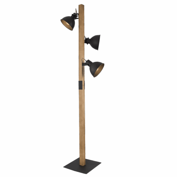 Brightstar SL413 BLACK Metal and Wood Standing Lamp