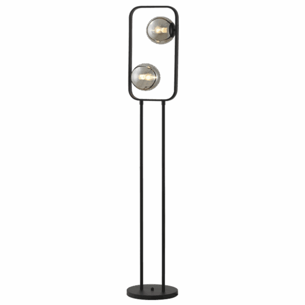 Brightstar SL417 BLACK Metal Base with Smoke Colour Glass and On/Off Foot Switch
