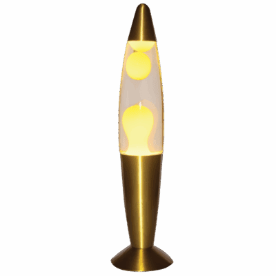 Brightstar TL109 YELLOW/CLEAR Lava Lamp with Satin Brass Base