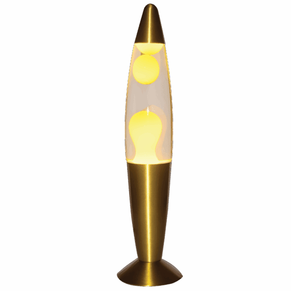 Brightstar TL109 YELLOW/CLEAR Lava Lamp with Satin Brass Base