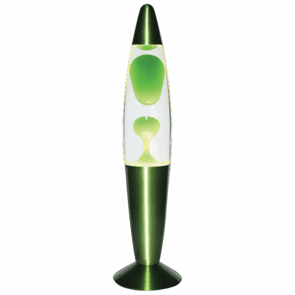 Brightstar TL110 GREEN/CLEAR Lava Lamp with Satin Green Base