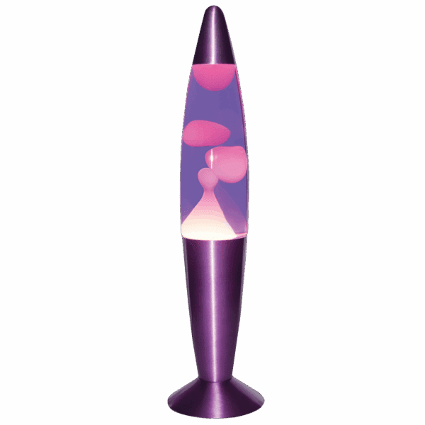 Brightstar TL112 WHITE/PURPLE Lava Lamp with Satin Purple Base