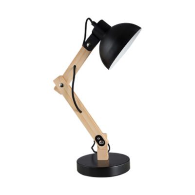 Brightstar TL193 BK Metal and Wood Desk Lamp