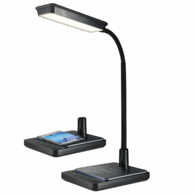 Brightstar TL627 BK LED QI Wireless Mobile Charger LED Desk Lamp with Touch Sensor Switch, 3 Colour Temperatures and Dimmer Switch