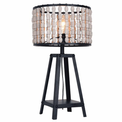 Brightstar TL650 BEAD Metal and Wood Bead Table Lamp