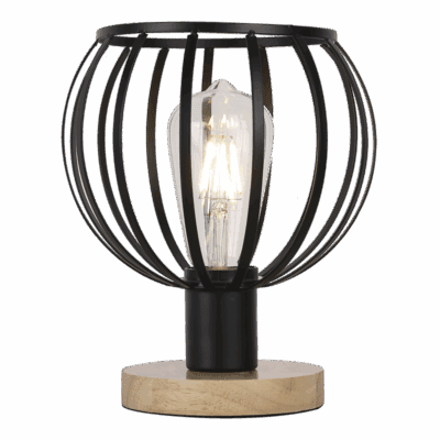 Brightstar TL675 WOOD Metal Table Lamp with Light Wood Base