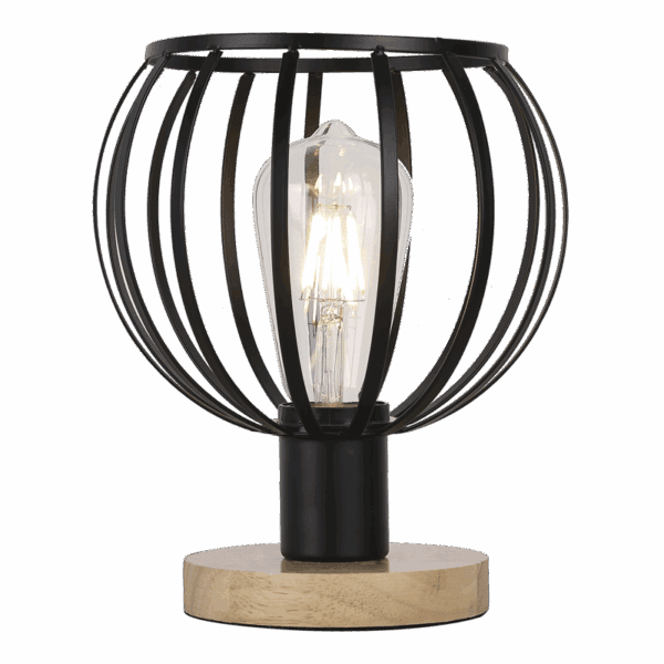Brightstar TL675 WOOD Metal Table Lamp with Light Wood Base