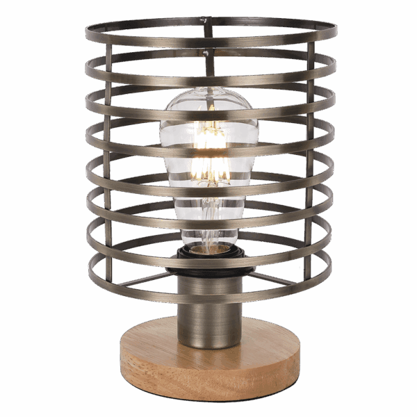 Brightstar TL676 WOOD Metal Table Lamp with Light Wood Base
