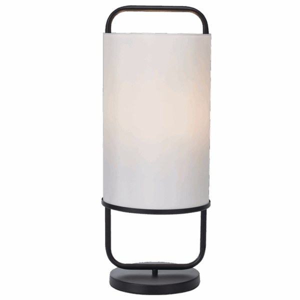 Brightstar TL681 BK Metal Table Lamp with White Shade