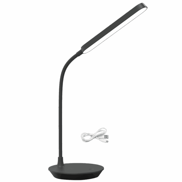 Brightstar TL684 BK Rechargeable LED Table Lamp with Flexible Arm, Touch Control and Type C USB Cable
