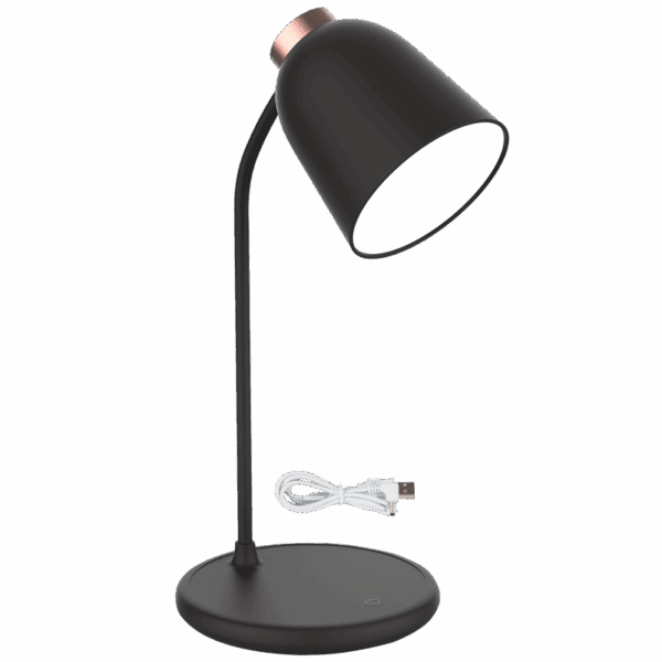 Brightstar TL688 BK Rechargeable LED Table Lamp with Flexi Arm and Touch Control, USB Cable