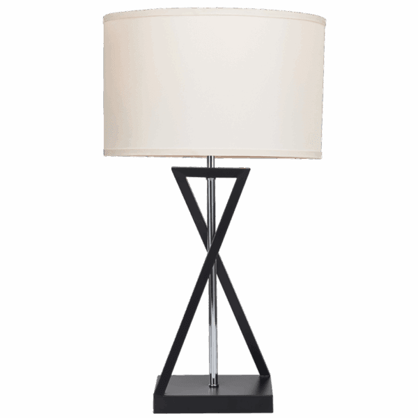 Brightstar TL695 BK Metal and Polished Chrome Centre Rod with Beige Shade