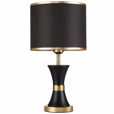 Brightstar TL698 BK/GD Metal Table Lamp with Black Shade