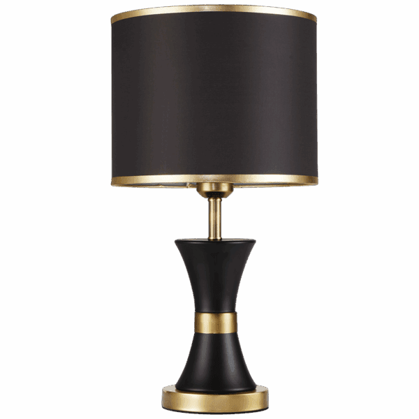 Brightstar TL698 BK/GD Metal Table Lamp with Black Shade