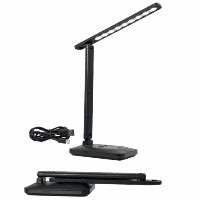Brightstar TL701 BK Multi-functional Rechargeable Folding Desk Lamp with Touch Switch and USB Cable