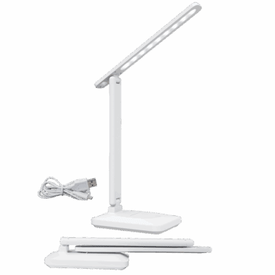 Brightstar TL702 WH Multi-functional Rechargeable Folding Desk Lamp with Touch Switch and USB Cable