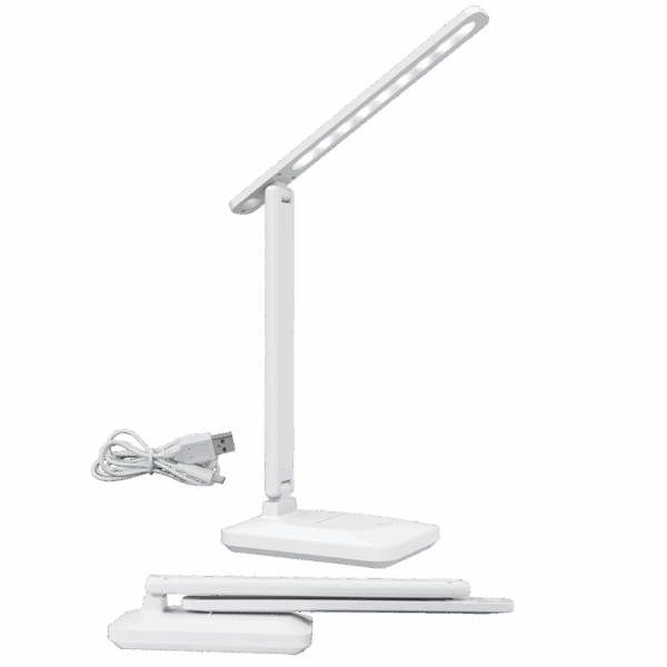 Brightstar TL702 WH Multi-functional Rechargeable Folding Desk Lamp with Touch Switch and USB Cable