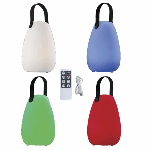 Brightstar TL703 WH Outdoor Colour Changing Rechargeable Lamp with Remote Control and USB Charging Cable, IP44