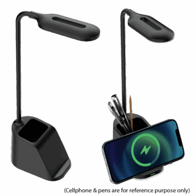 Brightstar TL824 BK LED Table Lamp with Wireless Charging, Type C Charging Cable