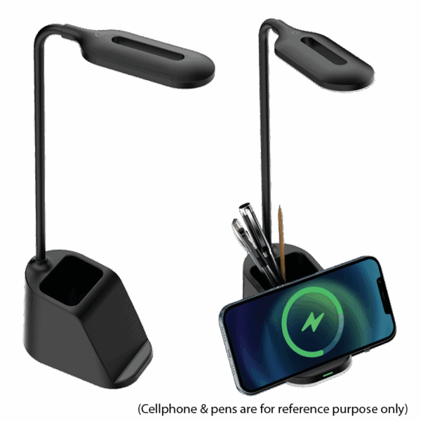 Brightstar TL824 BK LED Table Lamp with Wireless Charging, Type C Charging Cable