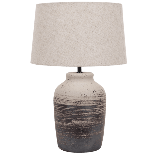 Brightstar TL826 STONE Ceramic Base with Hessian Colour Fabric Shade