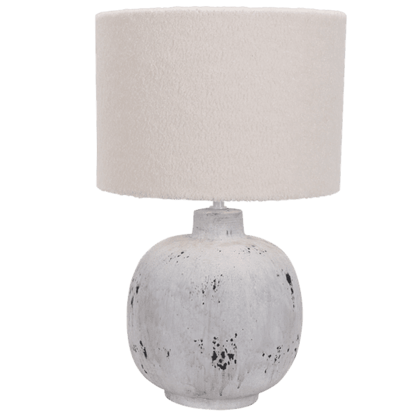 Brightstar TL829 GREY STONE Ceramic Base with Cream Fabric Shade