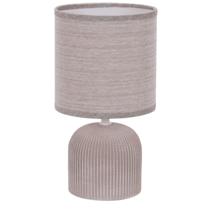 Brightstar TL830 BROWN Ribbed Ceramic Base with Fabric Shade