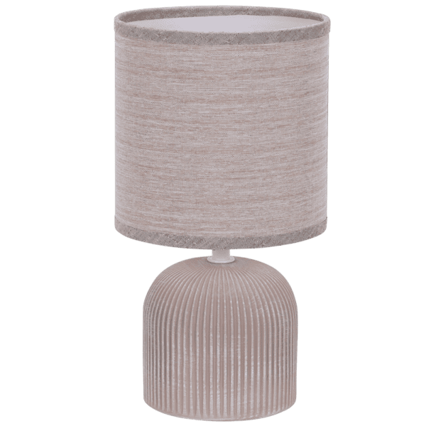 Brightstar TL830 BROWN Ribbed Ceramic Base with Fabric Shade