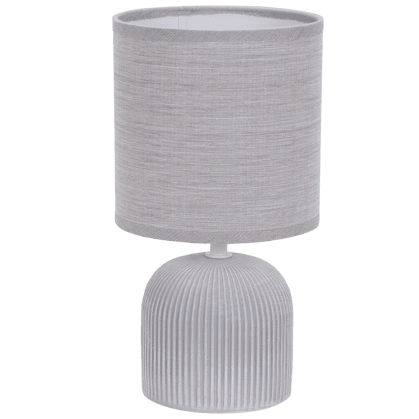 Brightstar TL831 GREY Ribbed Ceramic Base with Fabric Shade
