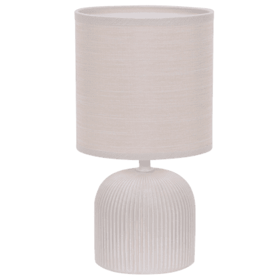 Brightstar TL832 BEIGE Ribbed Ceramic Base with Fabric Shade