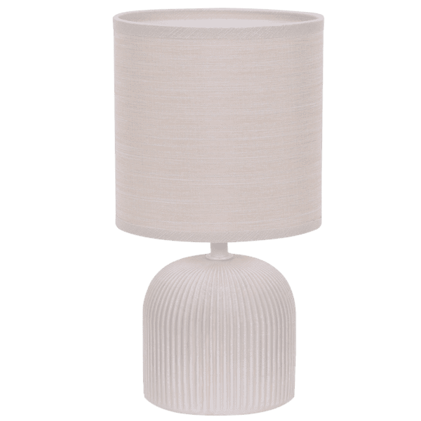 Brightstar TL832 BEIGE Ribbed Ceramic Base with Fabric Shade