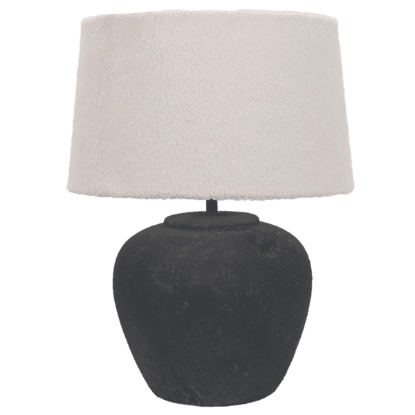 Brightstar TL836 BLACK Ceramic Base with Cream Fabric Shade