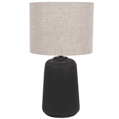 Brightstar TL839 BLACK Ceramic with Hessian Colour Fabric Shade
