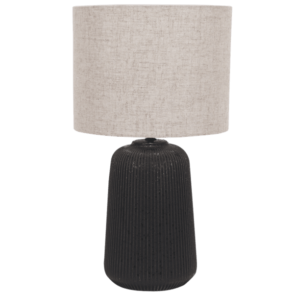 Brightstar TL839 BLACK Ceramic with Hessian Colour Fabric Shade