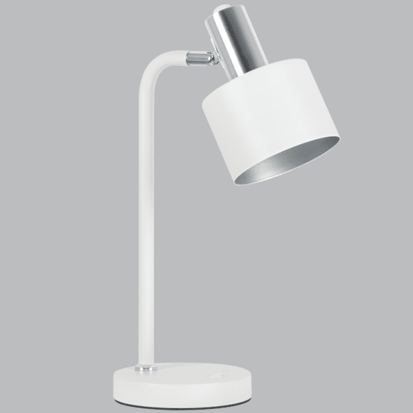 Brightstar TL847 WHITE Metal Table Lamp with Moveable Head