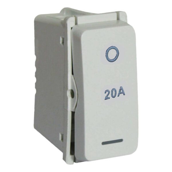 VETi 1 - 20 Amp Double Pole Switch - White Modular