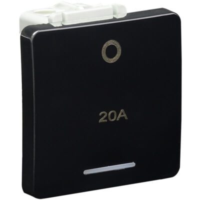 VETi 1 -20A Double Pole Switch (2 Module) - Black Modular